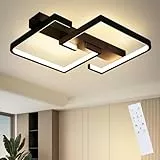 CBJKTX LED Deckenlampe Wohnzimmer Deckenleuchte Schwarz Wohnzimmerlampe Dimmbar mit Fernbedienung Schlafzimmer 35W Modern Design küchenlampe 3000K-6500K Schlafzimmerlampe für Arbeitszimmer küche Büro
