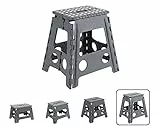 ARREGUI TB-039-G Kleiner Klapphocker | Falthocker für Kinder und Erwachsene | Tragbarer und Faltbarer Klapphocker | 150 Kg Belastbarkeit | Hocker für Küche, Bad, Camping, Garten | 39 cm hoch | Grau