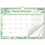 AEYAKA Wandkalender 2025 2026 Kalender, Monatlicher Hängender, 16 Monate September 2025 - Dezember 2026 mit Ferienübersicht, Mond, 29 cm x 41 cm Deutsch