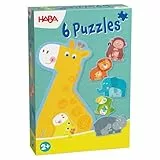HABA 6 erste Puzzles Tierfamilie – 6 teiliges Set für Kinder ab 2 Jahren – Pädagogisches Puzzleerlebnis – 2012185003