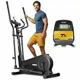 TREX SPORT Crosstrainer für zuhause TX-500CT SINER | 16-stufiger Widerstand, 8 kg Schwungmasse | LCD-Display, verstellbare Handgriffe, Pulssensoren, leise | Ellipsentrainer bis 120 kg