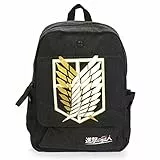CoolChange Aufklärungstrupp Leinen Rucksack für Attack on Titan Fans | Farbe: Schwarz
