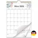 AEYAKA Wandkalender 2026, Monatsplaner für 14 Monate von November 2025 bis Dezember 2026, A4 Format mit Feiertagen & Notizbereich, Blumen Design, Deutsch