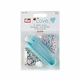 Druckknöpfe LOVE 21 Stück Jersey 8 mm rosa / hell blau / creme gemischt