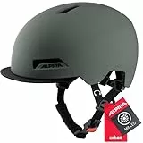 Alpina Brooklyn - Beleuchteter, Robuster und Komfortabler Urban Fahrradhelm Mit LED-Licht Für Erwachsene, Coffee-Grey matt, 57-61 cm