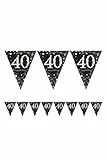 1x * HAPPY BIRTHDAY BANNER * zur Dekoration auf dem 40. Geburtstag // Wimpelkette Bunting Celebration Pennant