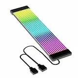 TZMRIT PC Kabel Rgb,ARGB PSU Kabelabdeckungs Kabelverlängerung, RGB Stromverlängerungskabelabdeckungskit für Motherboard und GPU PC Kabel Teile Deko (Schwarz-24PIN)