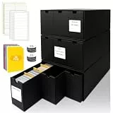 BILIPLE Karten Box für 9000+ Trading Card,Sammelkarten Box mit 48 Kartenteiler,Etiketten Klebeband und Schubladen Sammelkarten-Aufbewahrungsbox Trading Card Box für TCG,MTG,PTCG (9000+ Karten)