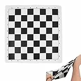 Flaches Schachbrett,Portable internationales Einklappbar Schachspiel,Kunstleder Spiel Schachbrett Set für Kinder, Reisen