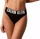 Calvin Klein Damen Bikinihose Brazilian mit Logobund, Schwarz (Black), S