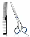 ULG Haarschere, professionelle Friseurschere, 16,5 cm, rechtshändig, Rasierklingen-Schere mit Kamm, Friseursalon-Haarschere aus japanischem Edelstahl, handgeschliffen