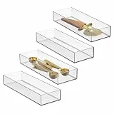 iDesign Klarheit Schubladen, Küchen- und Badezimmer-Organisation, Besteck, Spatel, Gadgets, groß, 4 Stück