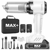 Handstaubsauger Akku, 28000PA Auto Staubsauger Stark, 2er 7500mAh Akku Handstaubsauger Kabellos, 3 in1 Mini Autostaubsauger für Auto, Motorrad, Küche, PC, Sofa, Büro, Haus&Tierhaar Reinigung(Weiß)