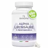 Bandini® Alpha-Liponsäure (Alpha Lipoic Acid) 650 mg Depot | 120 hochdosierte vegane Kapseln | Natürliches Antioxidans | Hohe Bioverfügbarkeit | Hilft bei Entzündungen | 4 Monats-Vorrat | Laborgeprüft