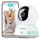blurams 4K Kamera Überwachung innen, Überwachungskamera innen 360° Baby Monitor, Haustierüberwachung, Farbnachtsicht, Zweiweg Audio, Menschenerkennung, Wi-Fi 6 2.4G/5G, Kompatibel Mit Alexa