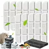 Kigniote 12 Packungen Katzenbrunnen Filter für DownyPaws FurSink 1.0 & 2.0 Trinkbrunnen Kabellos für Katzen DPWFP6, inkl. 12 Filter Trinkbrunnen Katzen & 12 Schwämme für Pumpe