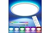 Oumida LED Deckenleuchte Dimmbar mit Fernbedienung, 24W RGB Farbwechsel RGB Deckenlampe Rund, 2700K-6500K Dimmbar für Schlafzimmer, Wohnzimmer, Badezimmer, Rund, Kinderzimmer, Ø30CM (30cm)