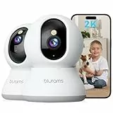 blurams 2K WLAN Kamera Überwachung innen,2PCS Überwachungskamera innen, 360° Baby Monitor & Haustierüberwachung, Nachtvision, Zweiweg-Audio, Menschenerkennung, 2.4G/5G Wi-Fi 6, Kompatibel Mit Alexa