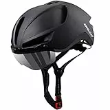 Fahrradhelm,KINGLEAD Fahrradhelm Herren Damen mit Visier Abnehmbarem Magnetischem MTB Helm Erwachsene mit USB Licht Waschbares Innenfutter Radhelm Herren Einstellbar 57-62CM (KL088)