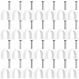100 Stück Kabelschellen,Nagelschellen,Kabel Befestigungen,Cable Clamp,Kabelklemmen Nagel,Kabelklemmen Wand,Kabelhalter Decke,Kabelschellen Nagelschellen,Mit Nagel,für Kabel,Weiß (4mm)