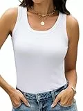 StylSense Damen Tops Sommer U-Ausschnitt Ärmellos Tank Top Sexy Oberteile Gerippte Basic Shirt Damen