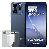 OPPO Reno15 F 5G Unlocked Smartphone, 8+256GB, 50MP Ultra-Weitwinkel Selfie Kamera FOV 100°, 6.57' 120Hz Display, AI Portrait Glow, 6500mAh Akku, IP69, Twilight Blue (Inkl. 80W SUPERVOOC Ladegerät)