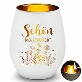 Windlicht mit Gravur, Teelichthalter Schön DASS Es Dich Gibt, Geschenke für Frauen, Windlicht Glas Personalisiert, Geschenkideen für Frauen, als Valentinstag Muttertag Weihnachten Geburtstag Geschenk