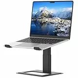 SOUNDANCE Laptop-Ständer für Schreibtisch, verstellbar, ergonomischer Laptop-Ständer für den Schreibtisch, kompatibel mit10 bis 17,3 Zoll (25,4-43,9 cm) Notebook-Computern, Schwarz