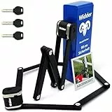 Widder Extrem sicheres Faltschloss Fahrrad [Titan-Stahl Level 15] - Fahrradschloss hohe Sicherheit 99cm lang mit Schlüssel [3x] & Halterung - Gliederschloss als E Bike Lock Scooter Schloss & Fahrrad