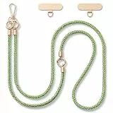 CHUQING Handykette Glitzer Handyband zum Umhängen Universal mit Strass Schlüsselband Lang Handy Umhängeband Phone Lanyard Band für Handyhülle Hellgrün