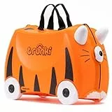 Trunki Handgepäck und Kinderkoffer zum Draufsitzen | Kinder Risen Geschenk für Mädchen und Jungen | Trolley Tipu Tiger (Orange)