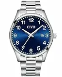 CIVO Uhren Herren Edelstahl Armbanduhr: Klassische Wasserdicht Herrenuhren mit Datum - Analog Quarz Uhren für Männer