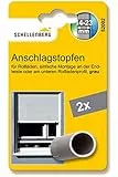 Schellenberg 52002 Rolladenstopper Anschlagstopfen für Rollladen, 2 Stück - Doppelpack, Grau, inkl. Schrauben