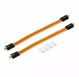 conecto 2X Premium Fensterdurchführung für SAT Kabel koaxial inkl. Klebepads (F-Kupplung auf F-Kupplung, vergoldet) 30 cm