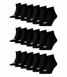 PUMA Unisex Quarters Socken Sportsocken 18 Paar -Black, 43-46