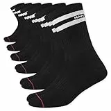 NAVYSPORT 6 Paar Advance-Serie Sportsocken Tennissocken Arbeitssocken Herren & Damen Baumwolle Unisex Crew Socken, (6 Paar) Größe: 38-42, (Schwarz)