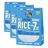 DIET-FOOD Bio Shirataki Konjak Sofort Reis Wenig Kohlenhydrate Wenig Kalorien Vegane Lebensmittel Fettfrei Sojafrei Glutenfrei Keto Freundlich Abnehmen Nudeln Reis 300 Gramm (Packung mit 3)