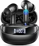 Bluetooth Kopfhörer, 2026 Kopfhörer Kabellos Bluetooth 5.4, 50 Std Spielzeit In Ear Kopfhörer HiFi Stereo mit 4 ENC Noise Cancelling Mics, IP7 Wasserdicht Kabellose Kopfhörer, Ohrhörer mit LED-Anzeige