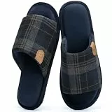 GOEWY Herren Hausschuhe mit Memory Schaum – Offene Zehen, Atmungsaktiv & Rutschfest – Ideal für Indoor & Outdoor(Blue,42/43)