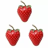 CALLARON Erdbeer Brosche 3 Stück Kreative Erdbeer Corsage Anstecknadeln Für Mädchen Kinder Kleidung Schals Taschen Dekorative Brustnadel Accessoires