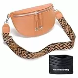 YISUOHOOM Bauchtasche Damen Umhängetasche klein Crossbody Bag Veganes Leder Brusttasche Kleine Handtasche Orange Geschenke für Frauen