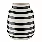 BUTLERS Vase Malika Dolomit Schwarz Weiß Höhe 17cm | Dekovase für Tischdeko, Blumenvase für Regal | Dekoration Fensterbank Deko Wohnzimmer