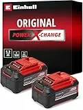 Original Einhell Akku PXC-Twinpack 5,2 Ah Power X-Change (Li-Ion, 18 V, 2x 5,2 Ah-Akkus, universell für alle PXC-Geräte, proaktives Batteriemanagement, angepasste Ladezyklen)
