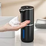 Amyzavls Seifenspender Automatisch,380ml Elektrischer Seifenspender mit Digitalanzeige,Wandbefestigung,Berührungslos,USB Wiederaufladbar Schaumseifenspender für Bad,Küche