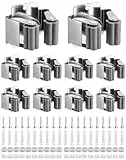 QWORK® 10 Stück Besenhalterung, Edelstahl Gerätehalter, Gartengeräte Aufhängung, für Badezimmer, Küche, Büro, Schrank, Garten, Garage