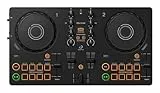 AlphaTheta/Pioneer DJ DDJ-FLX2 Einsteiger-DJ-Controller – Tragbarer USB-betriebener 2-Kanal-Controller mit professionellem Layout – Kompatibel mit Musik-Streaming-Diensten – Perfekt für neue DJs