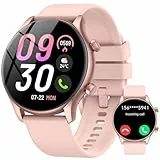 Smartwatch Damen Rund mit Telefonfunktion,1.39' HD Uhr Damen, Fitnessuhr Damen 120+ Sportmodi, Smart Watch mit SpO2 Pulsuhr Schlafmonitor, IP68 Wasserdicht, Watches für iOS Android, Rosarot