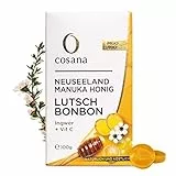 Cosana Manuka Honig 400 MGO Bonbons + Ingwer und Vitamin C 100g – 100% Pur aus Neuseeland. Manuka Bonbons für Mund und Hals