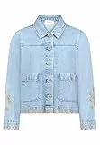 Cartoon Damen Jeansjacke mit Stickerei 40, Light Blue Denim