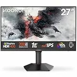 KOORUI G2722P 27 Zoll Gaming Monitor, 200Hz PC Bildschirm, QHD 2560x1440 Fast IPS, 1ms, HDR400, Adaptive Sync HDMI 2.0 & DP 1.4, VESA 75x75mm, Höhenverstellbar & Drehbar